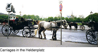 Carriages in the
Heldenplatz